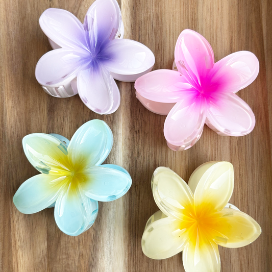 haarclip tropical bloem geel