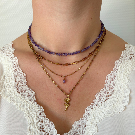 amethist kraaltje ketting