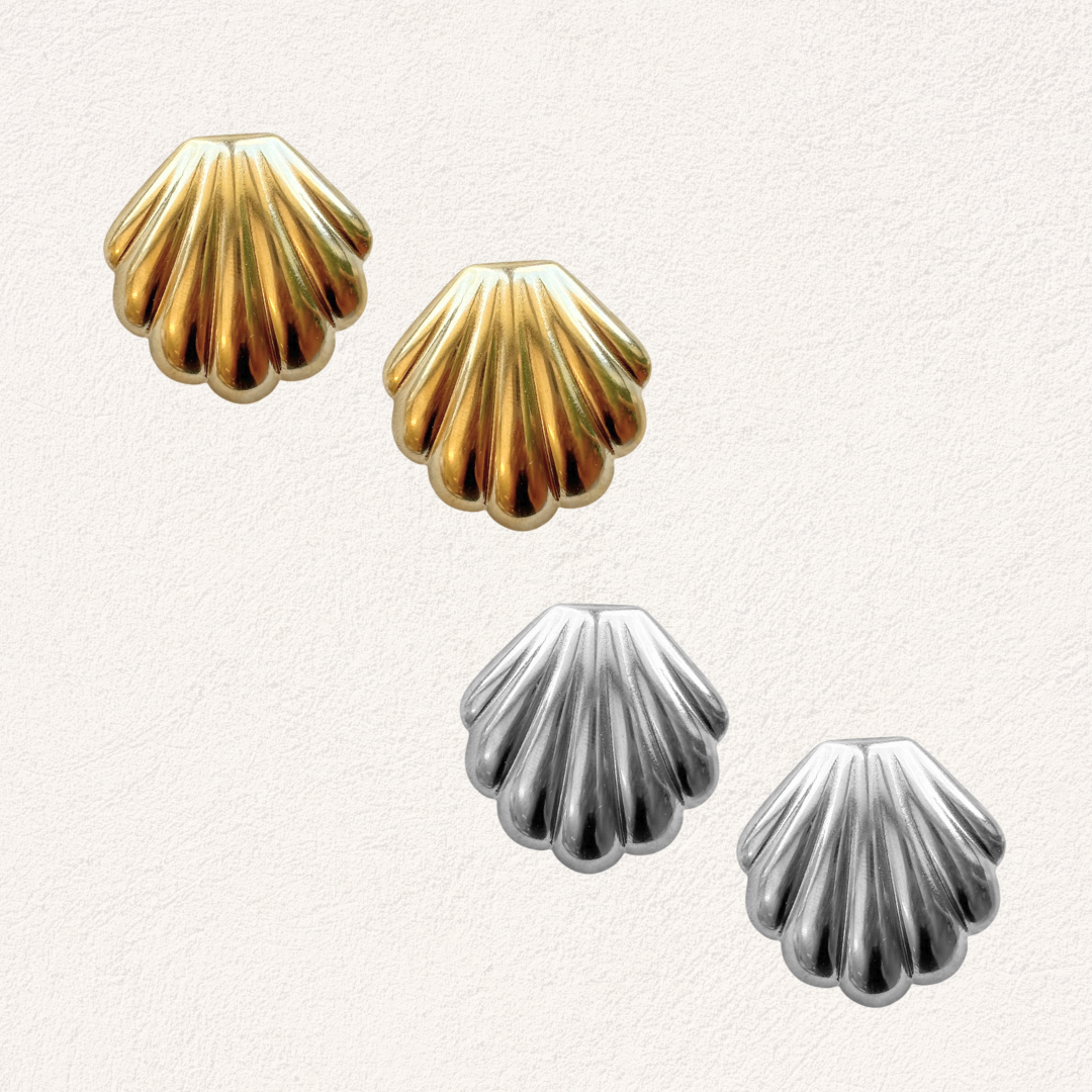 statement oorbellen schelp