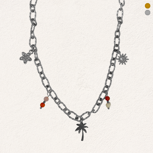 zomerse bedelketting met natuursteen