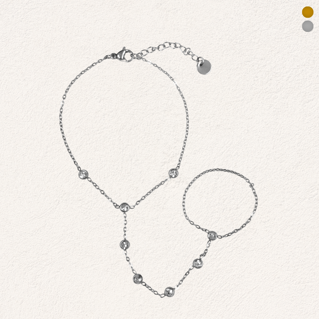 hand chain met subtiele steentjes