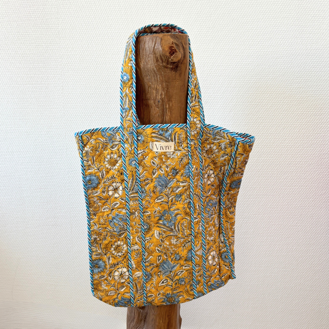 blooming reversible tas wit/geel