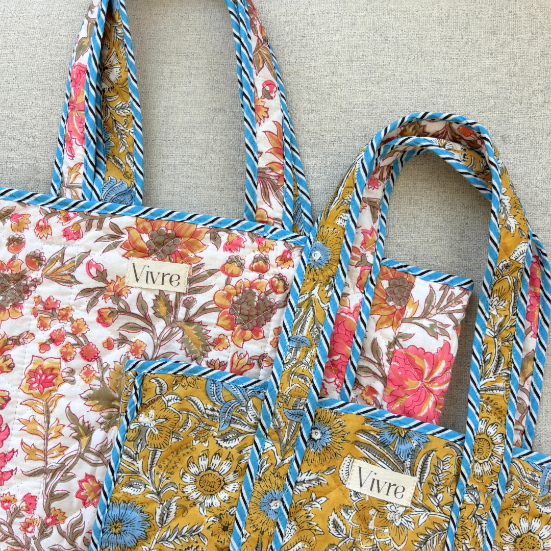 blooming reversible tas wit/geel