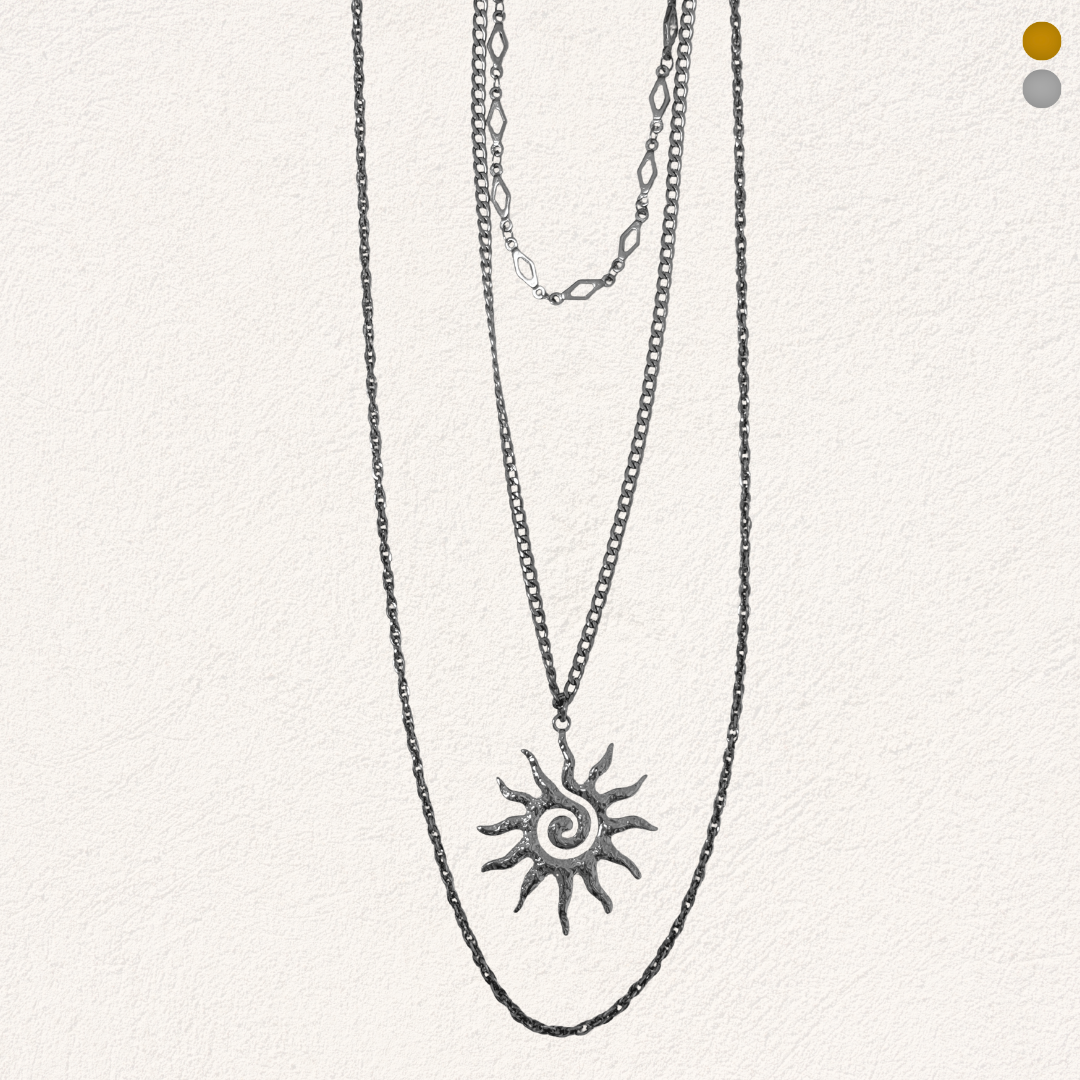 gelaagde zon ketting 3 in 1