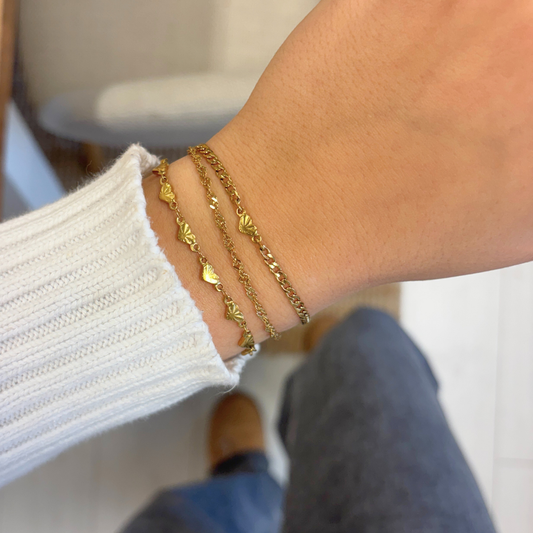 schakel armband met hartje