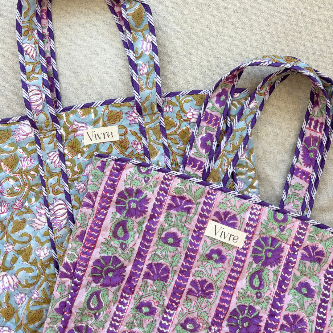 blooming reversible tas blauw/paars