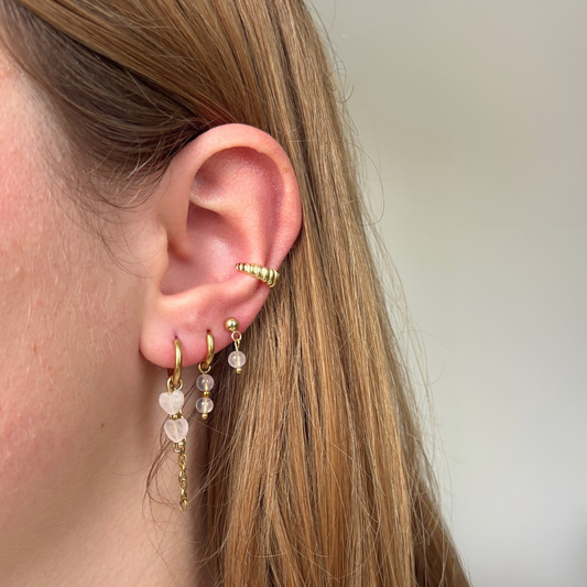 rozenkwarts stud oorbellen