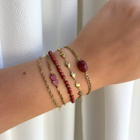rode jaspis natuursteen armband