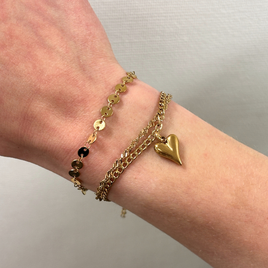 dubbele armband met hartje