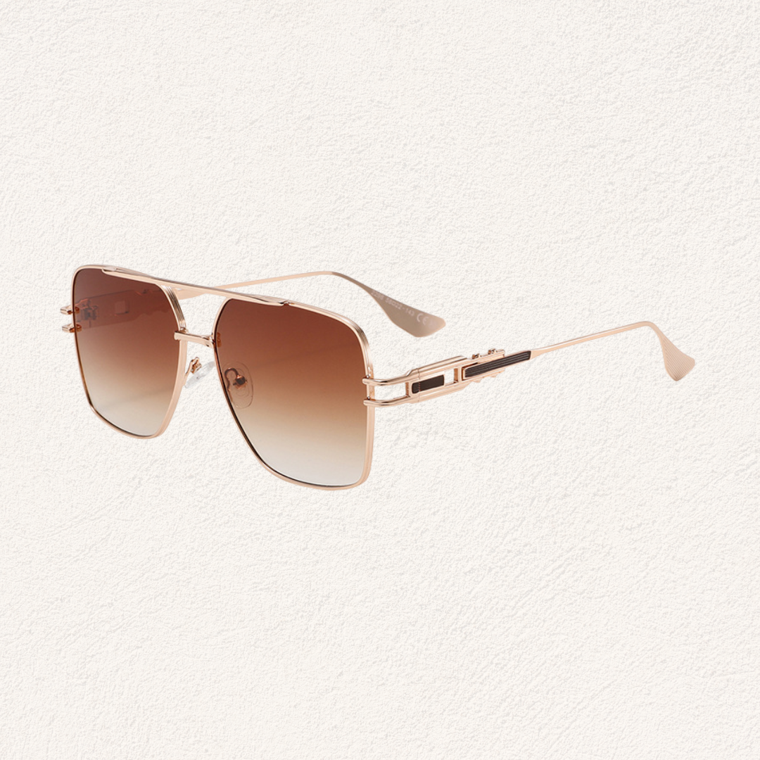 oversized gold square sunglasses