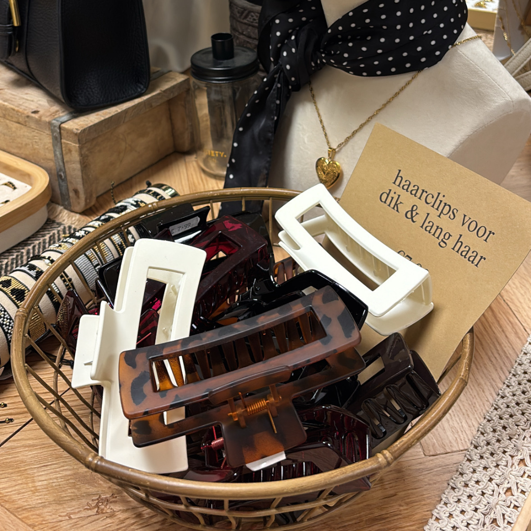 zwarte haarclip voor dik en lang haar