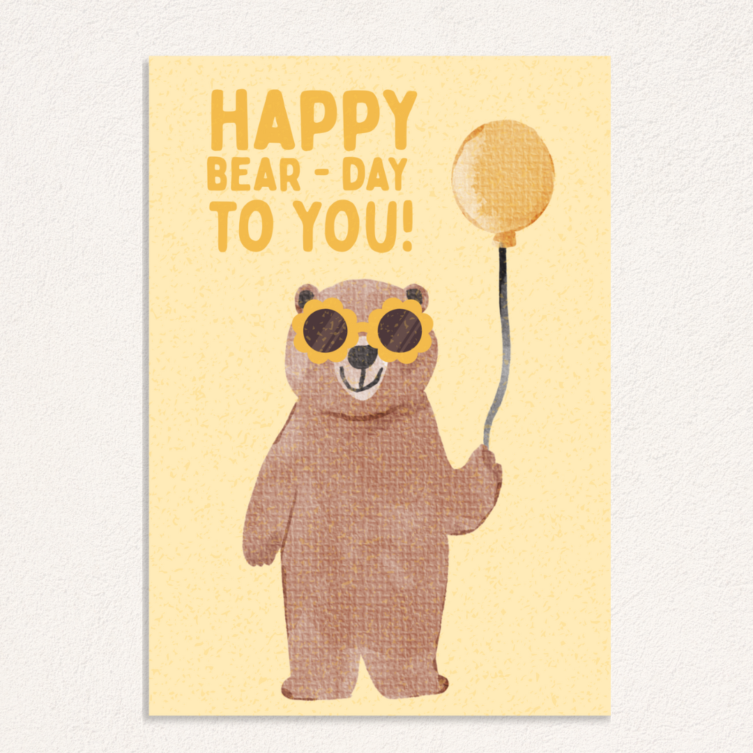 happy bear-day kaart