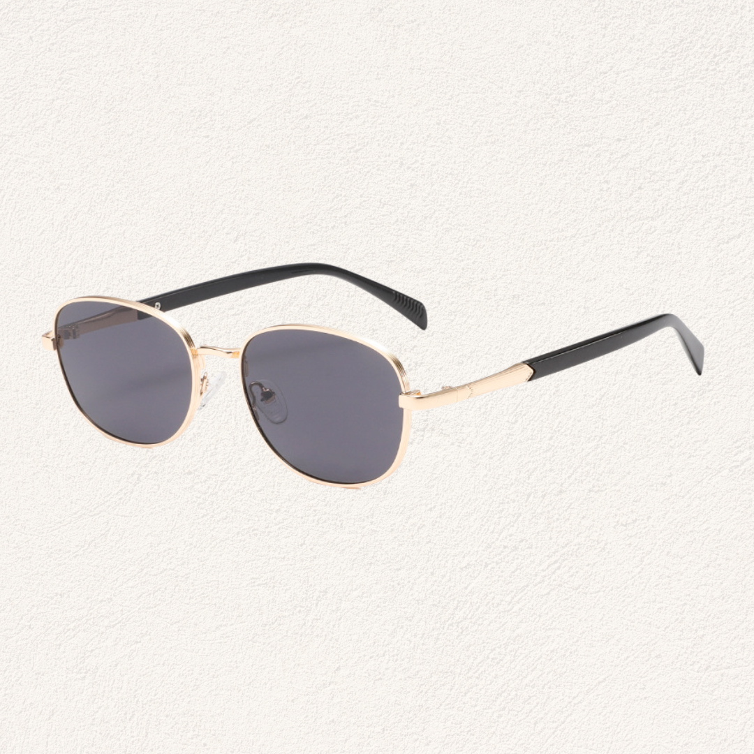 sunglasses gold black oval