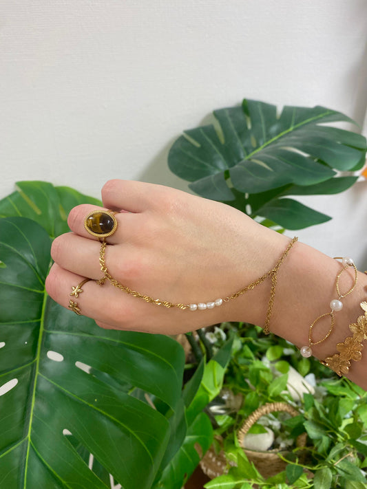 ovale tijgeroog ring