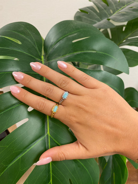turquoise rectangle ring