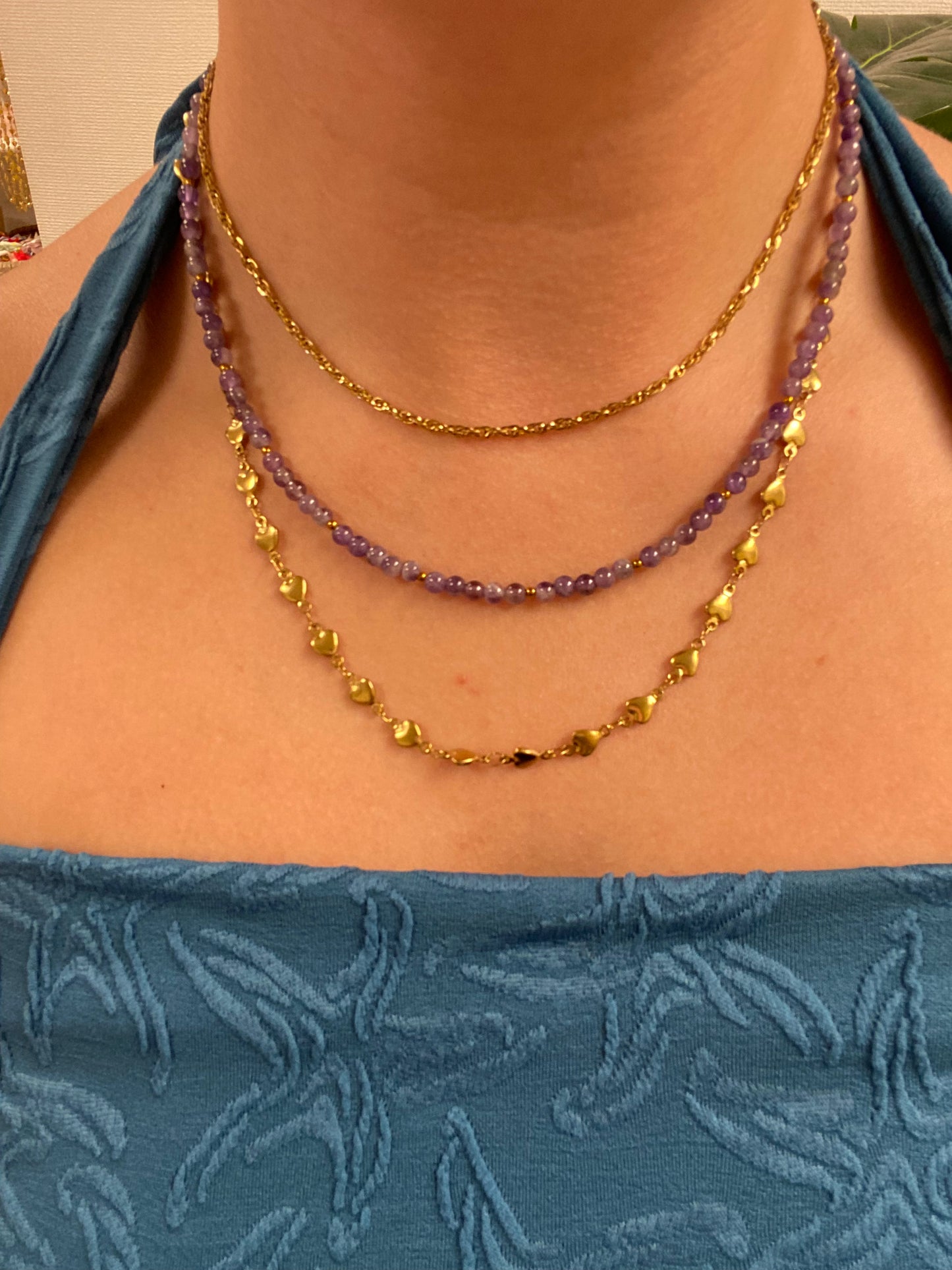 amethist kralen ketting
