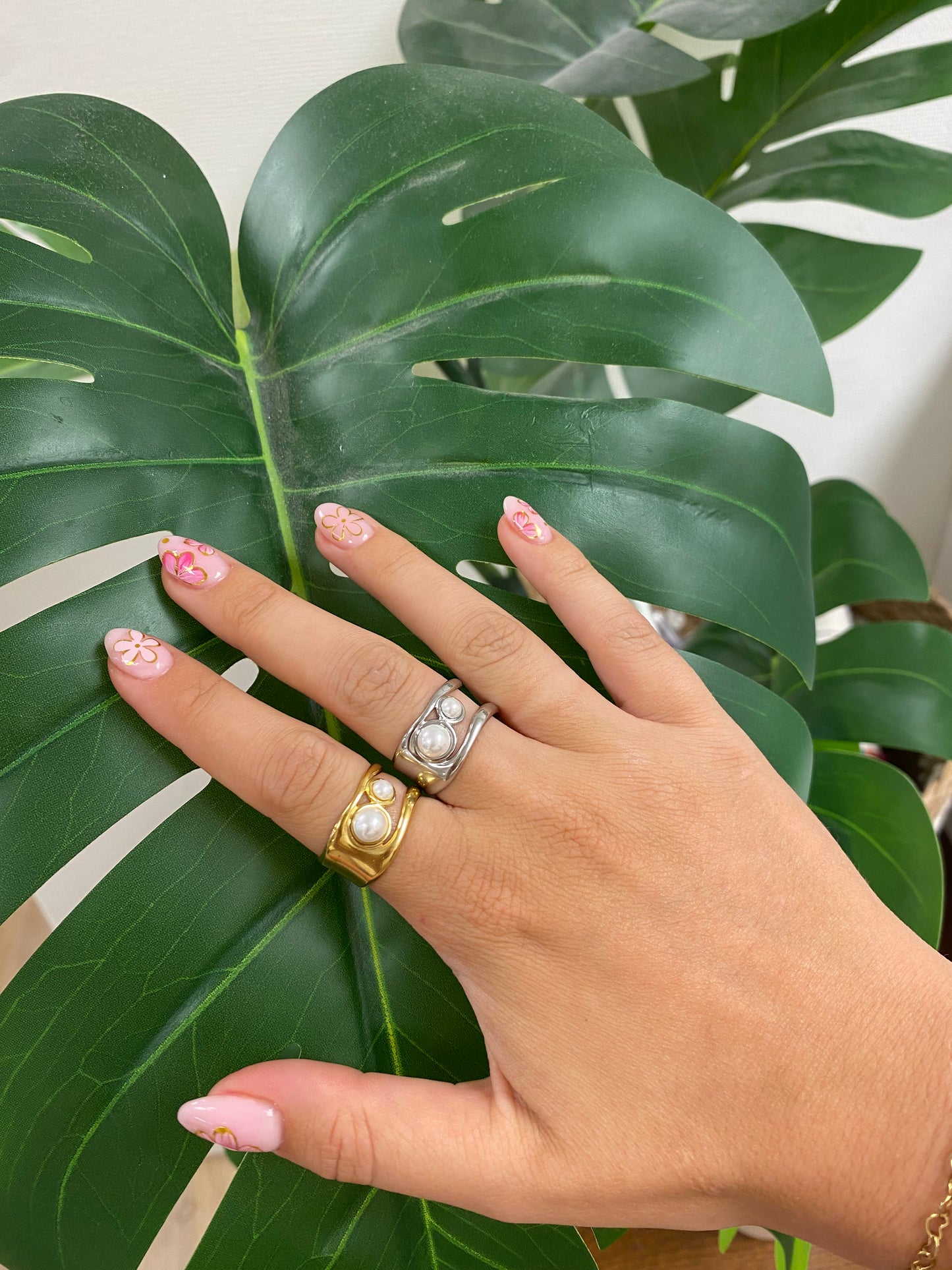 double pearl statement ring