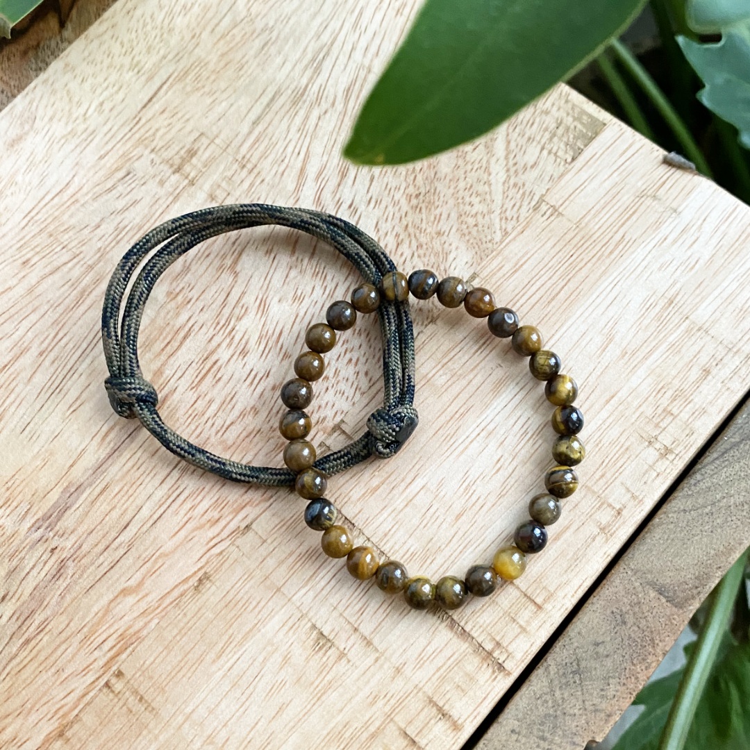 heren natuursteen armband tijgeroog klein