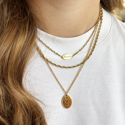 gepersonaliseerde ketting met naam ovaal