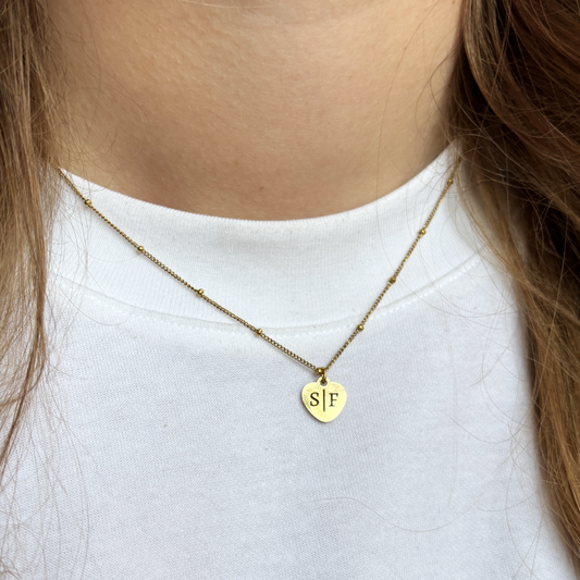 gepersonaliseerde ketting met initialen hartje
