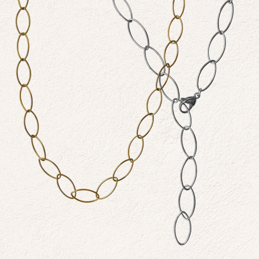 lange ketting met ovale open schakels