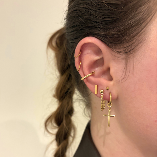 rechthoek stud oorbellen aanfoto stainless steel oorbellen