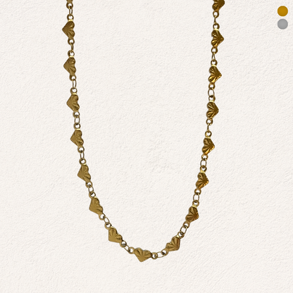 hartjes met patroon ketting