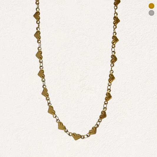 hartjes met patroon ketting