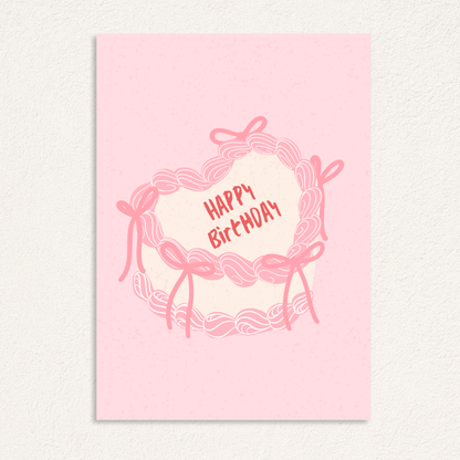 happy birthday cake bows card