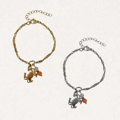 krab armband met natuursteen