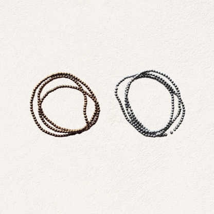 hematite beads gold and silver, 2 mm (approx. 35 cm strand)