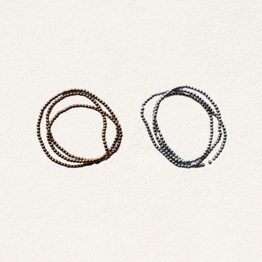 hematite kralen goud en zilver, 2 mm (ca. 35 cm streng)