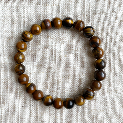 men's natural stone tiger eye bracelet