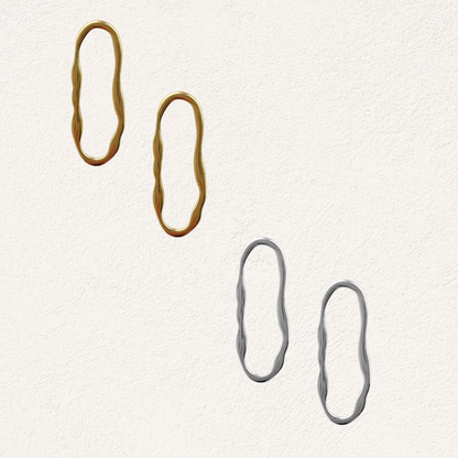 oval circle stud earrings