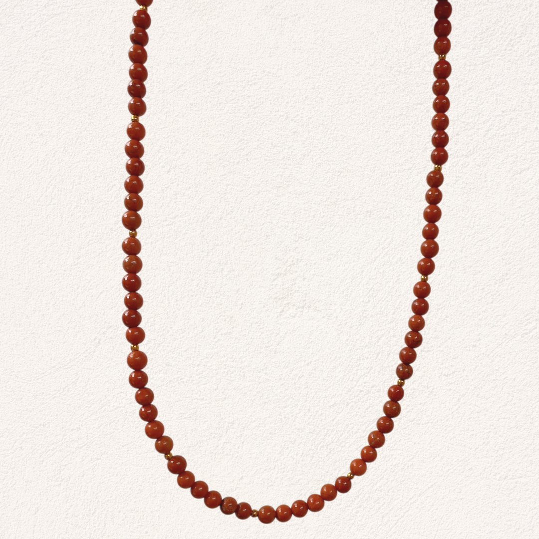 rode jaspis kralen ketting