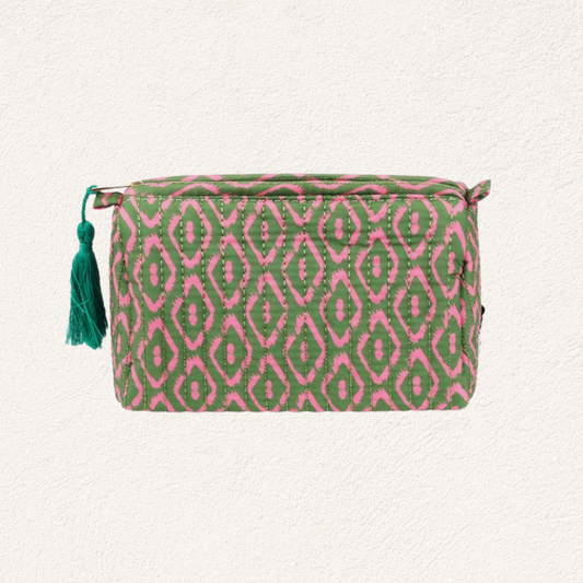 kleurrijke etui toilettas groen roze
