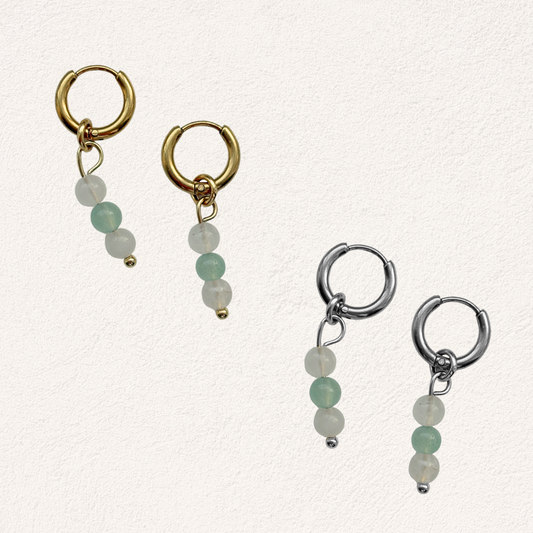 oorbellen met rozenkwarts en aventurijn