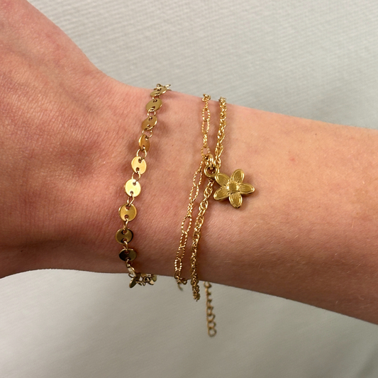 dubbele armband met bloemetje