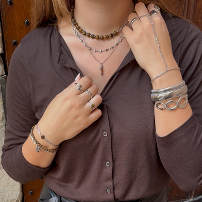 tijgeroog charm ketting