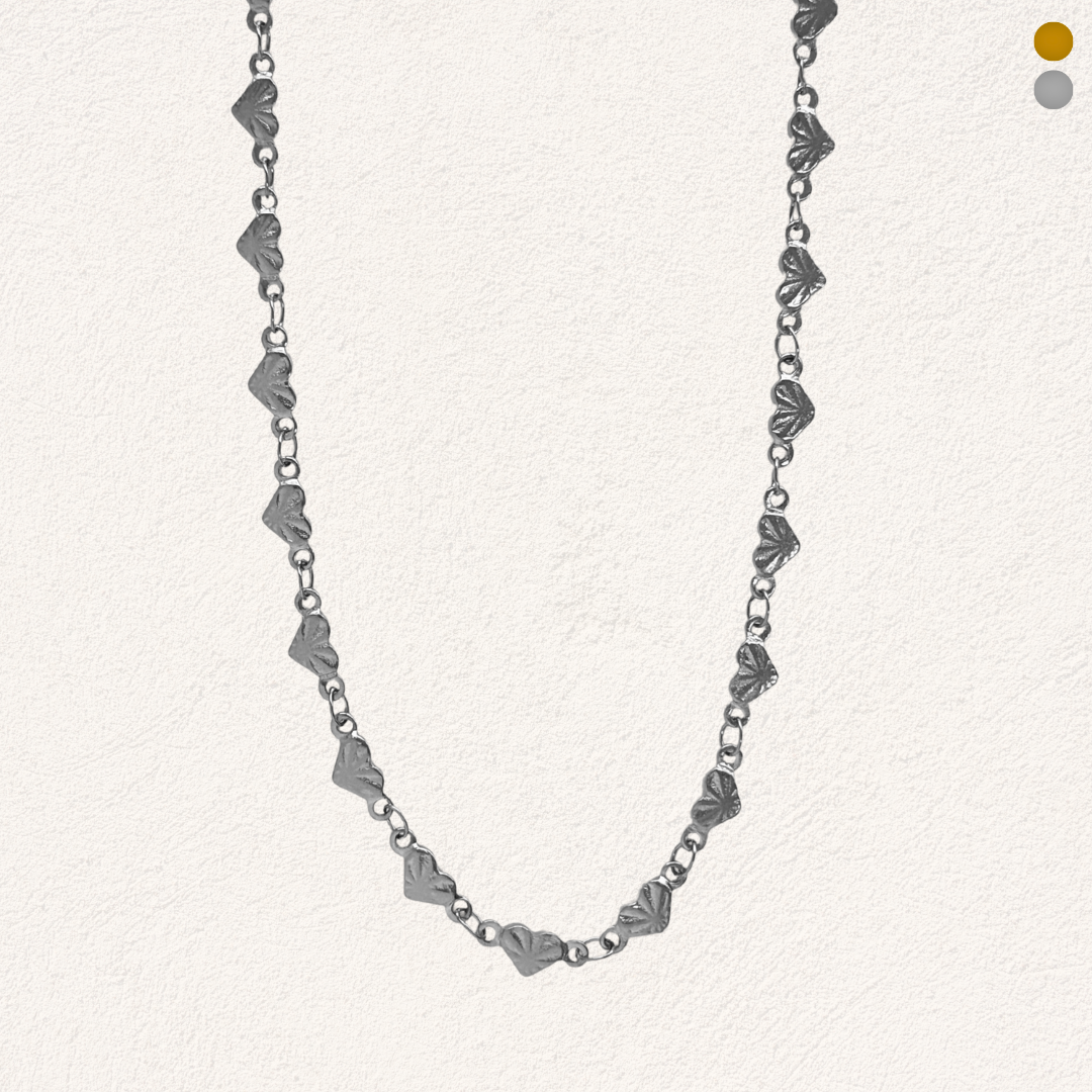 hartjes met patroon ketting