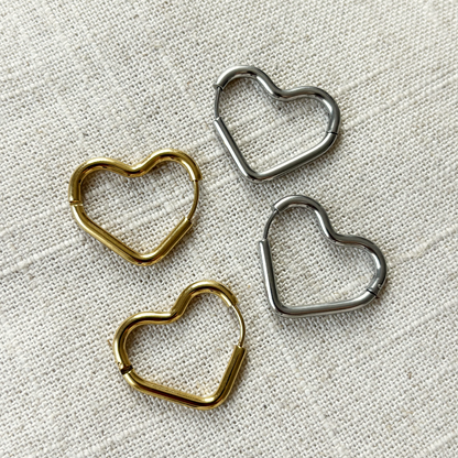 Large sideways heart earrings