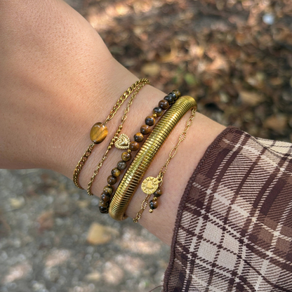 tijgeroog charm armband