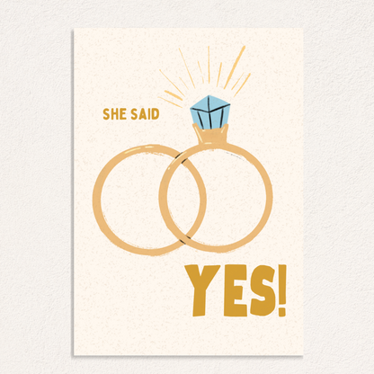 she said yes! card