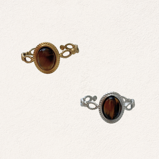 tijgeroog vintage ring