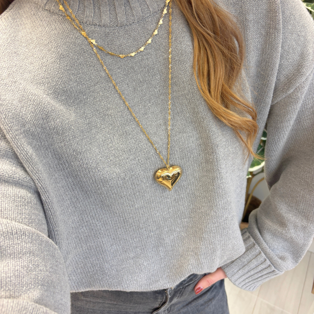 hartjes met patroon ketting