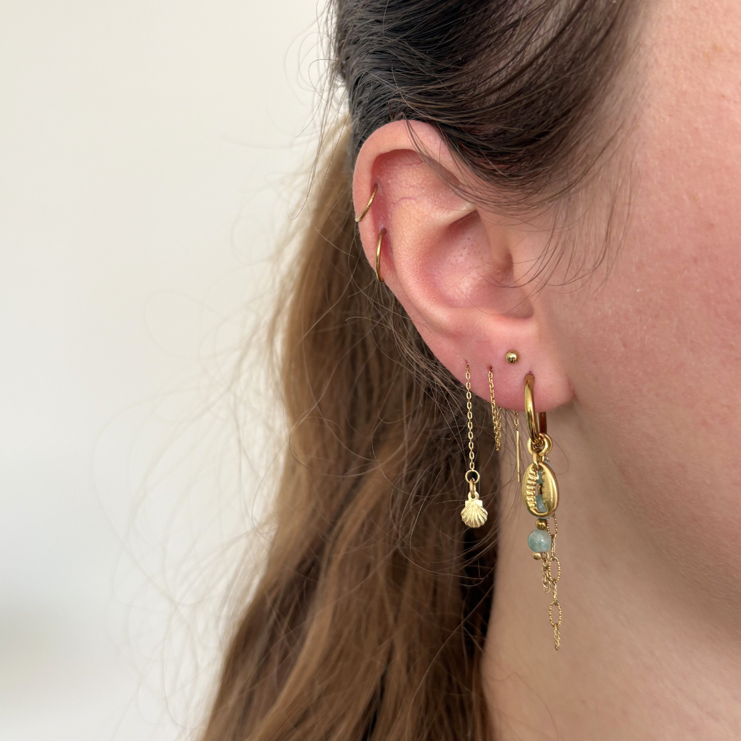 shell string-through earrings