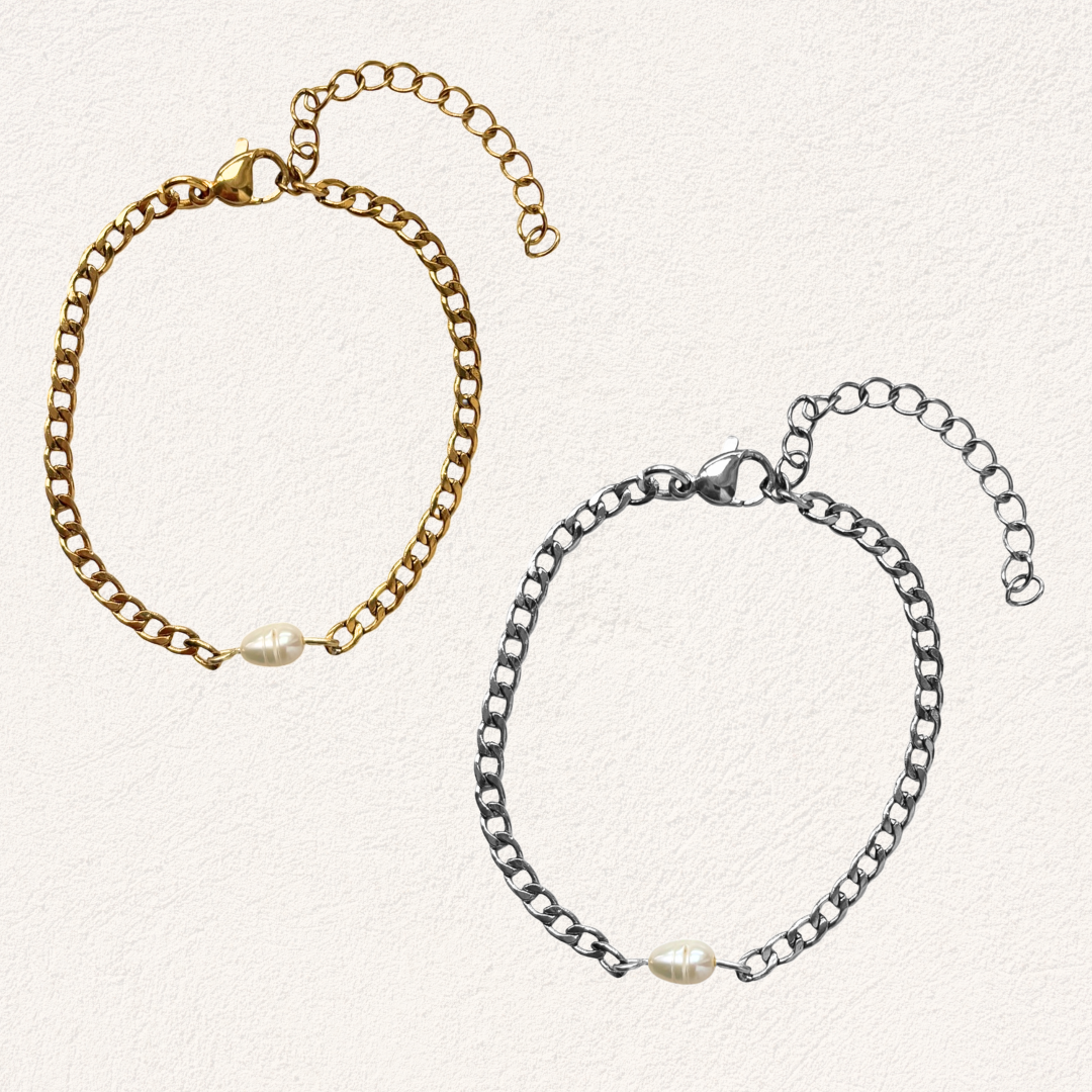 zoetwaterparel minimal schakelarmband