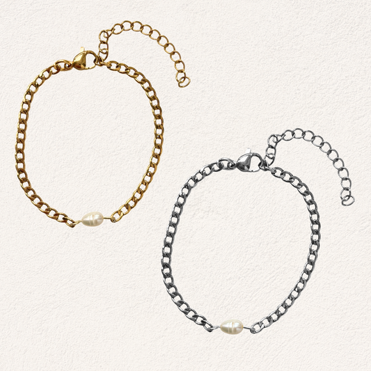 zoetwaterparel minimal schakelarmband