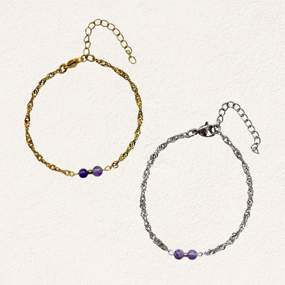 amethyst twisted link bracelet