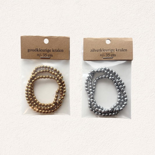 hematite kralen goud en zilver, 4 mm (ca. 35 cm streng)